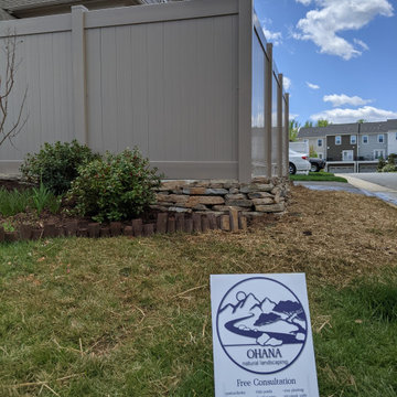 Bluestone Patio, Privacy Fence, and Dry-Stack Retaining Terrace