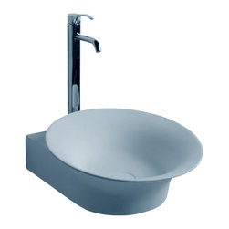 ADM Bathroom Design - ADM Circular Wall Mounted Sink, White, 22" - Bathroom Sinks