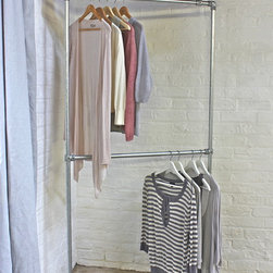 Amanda Galvanised Steel Pipe Freestanding Double Clothes Rail - Clothes Racks