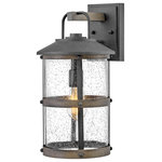 HInkley - Hinkley Lakehouse Medium Wall Mount Lantern 12V, Aged Zinc - The look is relaxed, but the components of Lakehouse are quietly satisfying. Lakehouse features a distressed, Aged Zinc with Driftwood Gray and Black finish accompanied by clear seedy glass. Cast aluminum construction ensures Lakehouse will withstand for years. Blissfully simple, yet all the details are memorable.