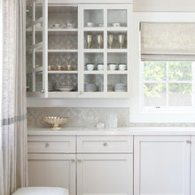 Wallpaper In Clear Glass Cabinetry