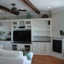 built in shelves front room