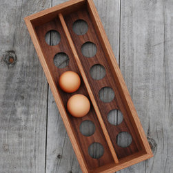 COUNTERTOP EGG TRAY: WHITE OAK WITH BLACK WALNUT BASE - Kitchen Products
