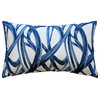 Pillow Decor - Flair 12 x 20 Blue Throw Pillow