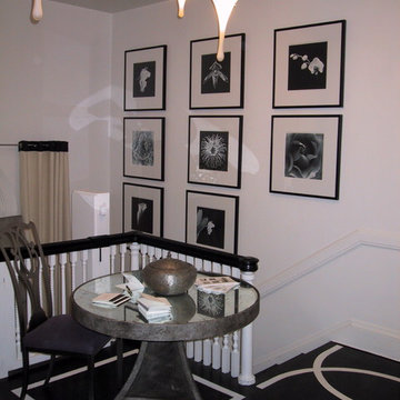 Black and White Photos displayed on an expansive stair wall.