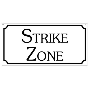 Strike Zone, Aluminum Fair Carnival Penny Arcade Park Fair Sign, 6"x12"