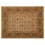 Bareens Designer Rugs - Turkish Knotted Istanbul Liliana Tan/Black Wool Rug - 9'1'' x 12'4'' - Designed with a mesmerizing intricate traditional motif this glorious hand knotted rug is a masterpiece that will fill any space with sophistication and grace. An exhilarating color pallet with an elaborate design, this masterpiece features luxurious hand spun wool with all vegetable dyes to add comfort and style to your decor. The design, color and beautiful chromatic composition with a sheen in traditional and transitional designs, exude beauty, elegance and quality make this rug a masterpiece of its own.