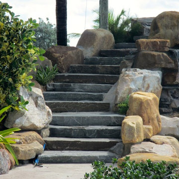 Pool waterfall Staircase