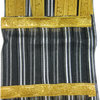 Sheer Organza Curtains, Set of 2, Black With Golden Border