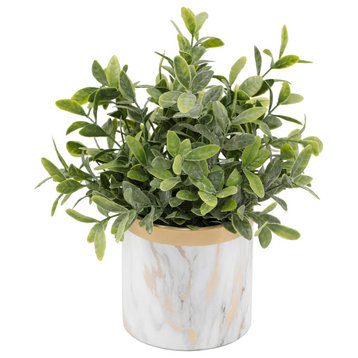 Tea Leaf In Gd Marble 4.5" Ceramic Pot