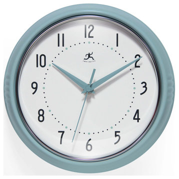 Infinity Instruments Retro Kitchen Vintage 50s Wall Clock, Baby Blue