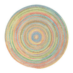 Baby's Breath Braided Round Rug, Light Green 3'