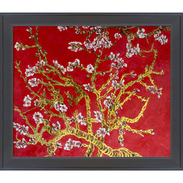 La Pastiche Branches of Almond Tree in Blossom with Gallery Black, 24" x 28"