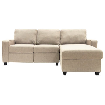 Serta Palisades Reclining Sectional Sofa with Right Storage Chaise Beige