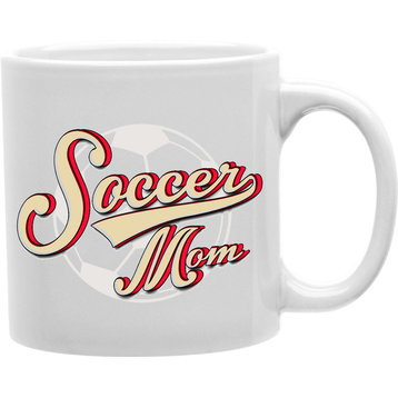 Beige Writing Soccer Mom Mug