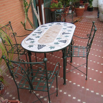 Dante Negro Iron & Stone Patio Furniture