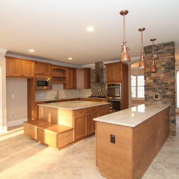 Two Island Rustic Contemporary Kitchen