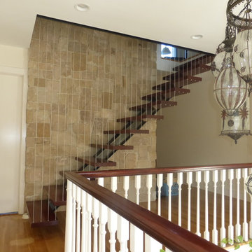Contemporary floating stair case