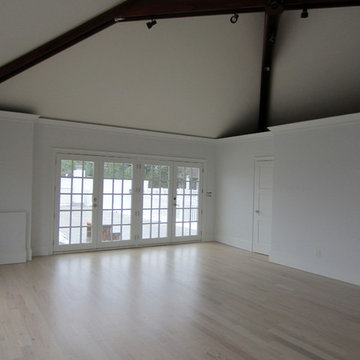 WATER MILL:  4" RED OAK INSTALLED AND PICKLED - 3 COATS BONA TRAFFIC SATIN