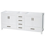 Wyndham Collection - Sheffield 80" Double Bathroom Vanity - Wyndham Collection Sheffield 80" Double Bathroom Vanity in White, No Countertop, No Sinks, and No Mirror