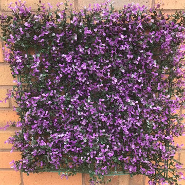 Artificial Purple Boxwood Hedge Panel