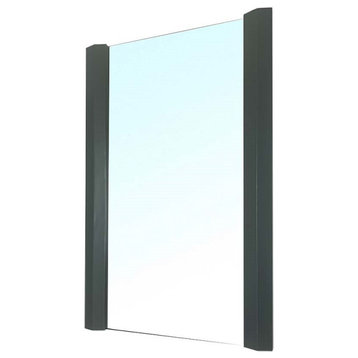 Solid Wood Frame Mirror-Dark Gray