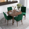 Ines Modern Solid Wood Walnut Kitchen & Dining Room Table and Chair Set of 4
