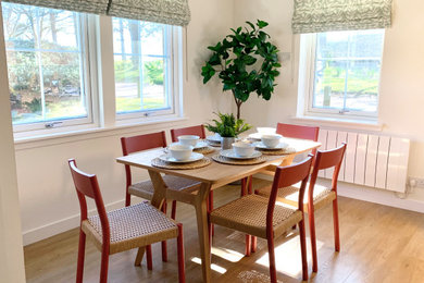 This is an example of a farmhouse dining room in Other.