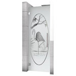 glass-door.us - Hinged Alcove Shower Door With Flamenco Design, Semi-Private, 32"x75" Inches, Left - High-quality, tempered, hinged alcove shower door.
