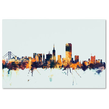 Michael Tompsett 'San Francisco Skyline Blue' Canvas Art, 16"x24"