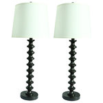 Urbanest - Set of 2 Broche Table Lamps, Oil-Rubbed Bronze - A stylish way to light up your favorite spaces. This lamp-set includes 2 oil-rubbed bronze lamp bases, 2 7 1/2" nickel harps, two 12" off-white linen lamp shades, and two matching finials. The maximum recommended wattage is 100 watts (Type A).  Bulb not included. These lamps are UL-Listed.