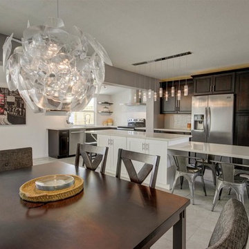 Belleview - Dining Room Featuring Modern Acrylic Chandelier
