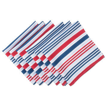 DII Patriotic Stripe Outdoor Napkin, Set of 6