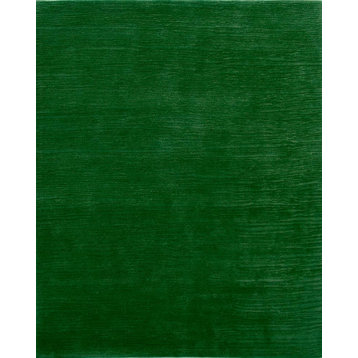 Solid Emerald Shore Wool Rug, 10' Square