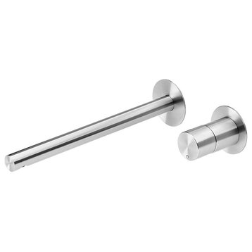 Lapa Modern Wall-Mount Bathroom Faucet with 1-Handle in Brushed Stainless Steel
