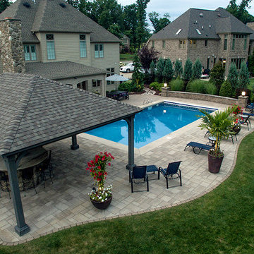 Backyard Pool Bar with Lighting