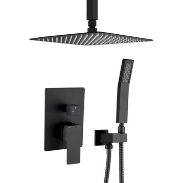 10"Ceiling Mounted Shower System, Matte Black