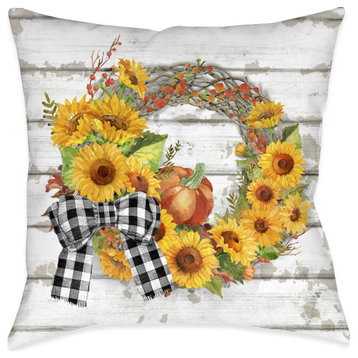 Harvest Wreath Indoor Pillow, 18"x18"