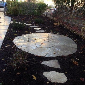 Irregular flagstone patio in Hyde Park