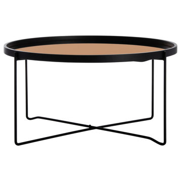 Safavieh Ruby Tray Top Coffee Table, Rose Gold/Black