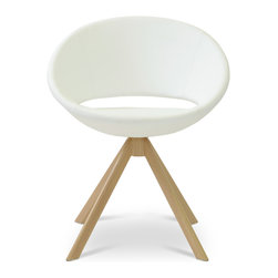 Crescent&Natural sword base-White Italian PPM - Dining Chairs