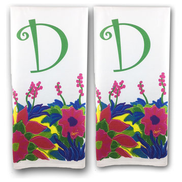 Monogrammed with "D" Tea Towel Pair