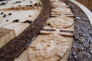Mosaico in legno - Nettuno nimbato