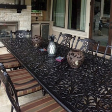 Outdoor Kitchen Under Cover With Dining Table Close