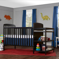 Dream On Me, Anna 4 in 1 Crib and Changing Table Combo, Black