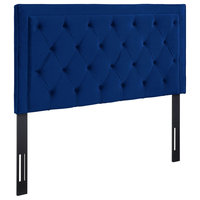 Nacht Queen Headboard in Navy Velvet