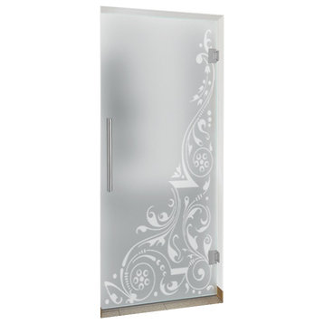 swing glass door, Modern Design, Full-Private, 26"x84" Inches, 3/8"(10mm)