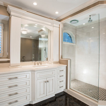 Elegant White Bathroom | Rutt Cabinetry | Morrison Kitchen & Bath