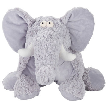 Nourison Home 18"x22" Plush Lines Foldable Elephant Stuffed Animal Gray Pillow