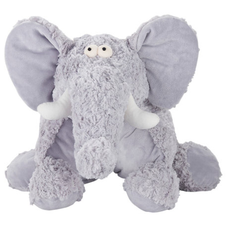 Nourison Home 18"x22" Plush Lines Foldable Elephant Stuffed Animal Gray Pillow